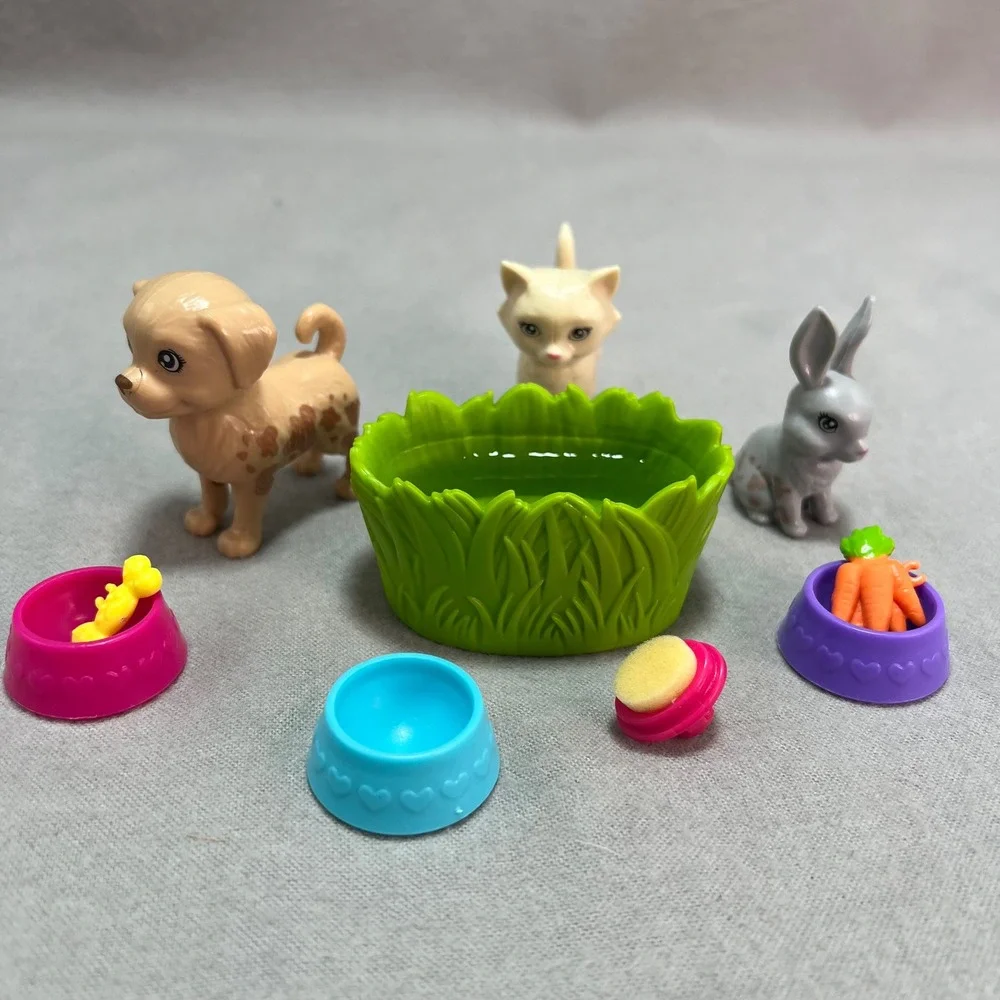 Barbie Play n Wash Pets Pieces Color Changing Dog‎ Cat Rabbit Accessories